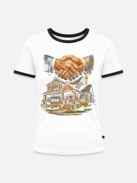 Immobilienmakler Makler - Frauen Kontrast-T-Shirt - Weiß/Schwarz