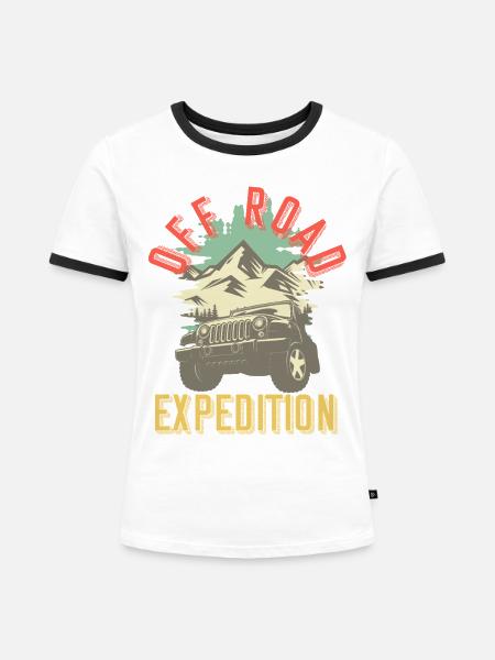 Offroad Expedition Adventure Geschenkidee - Frauen Kontrast-T-Shirt - Weiß/Schwarz
