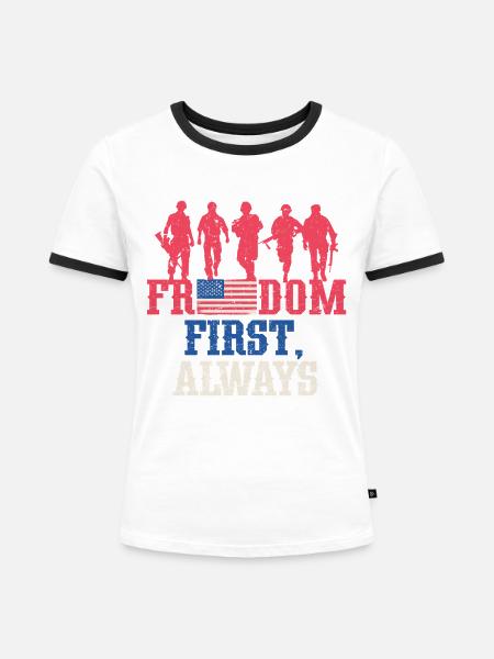 Veterans Day Für Republikaner - Frauen Kontrast-T-Shirt - Weiß/Schwarz