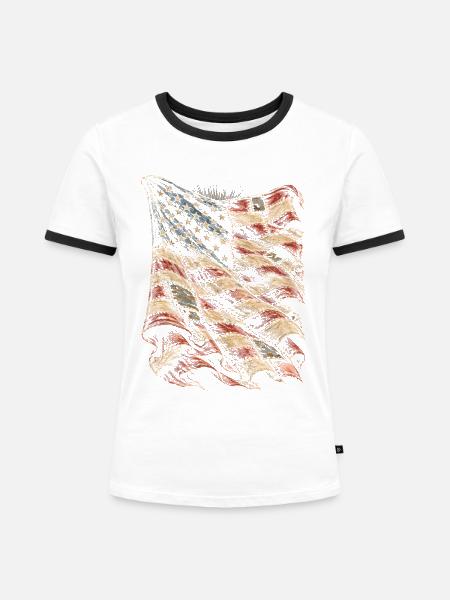 Veterans Day Für Demokraten - Frauen Kontrast-T-Shirt - Weiß/Schwarz