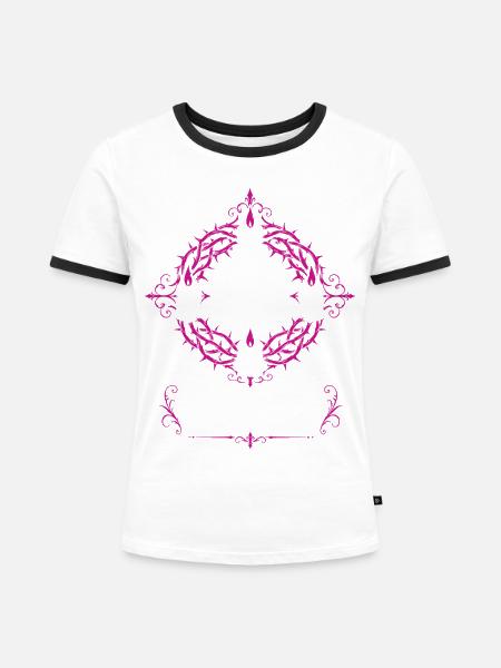 Adventskranz brennt absichtlich — Gothmas - Frauen Kontrast-T-Shirt - Weiß/Schwarz