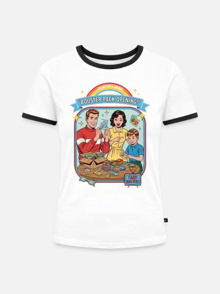 Booster Pack-Öffnung Sammlerecke Seltene Funde - Frauen Kontrast-T-Shirt - Weiß/Schwarz