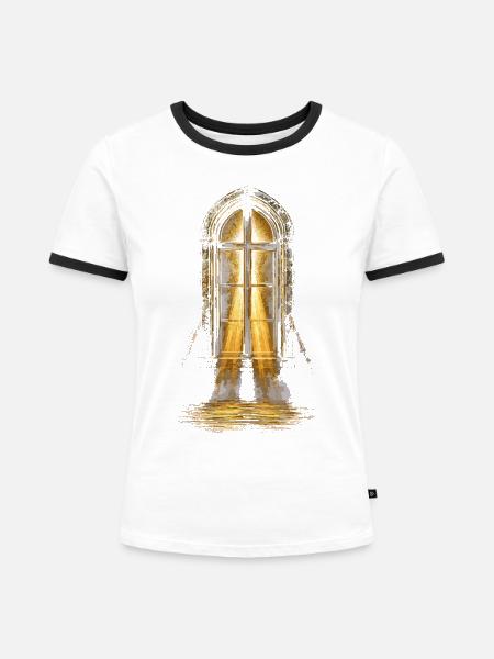 Kaplan Kleriker Pfarrer - Frauen Kontrast-T-Shirt - Weiß/Schwarz