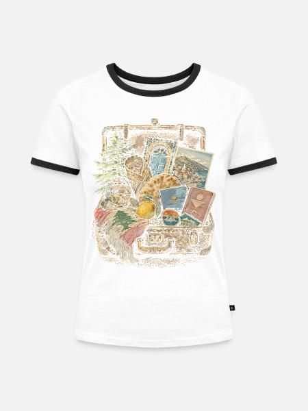 Libanon Libanese - Frauen Kontrast-T-Shirt - Weiß/Schwarz