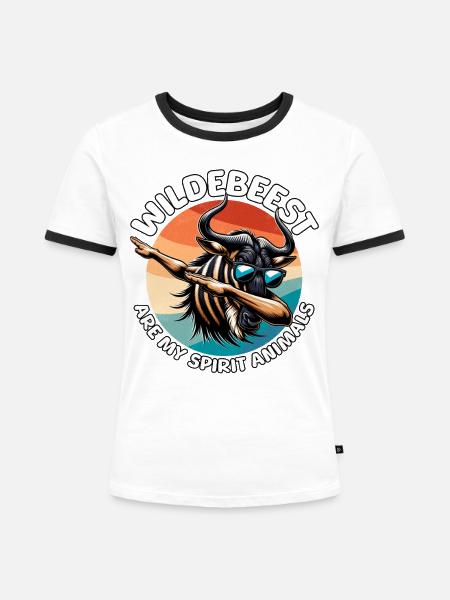Lustige Gnu Sprüche - Frauen Kontrast-T-Shirt - Weiß/Schwarz