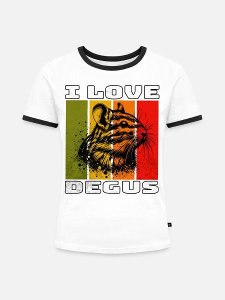 Degu Degu - Frauen Kontrast-T-Shirt - Weiß/Schwarz