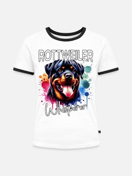 Rottweiler Flüsterer - Frauen Kontrast-T-Shirt - Weiß/Schwarz