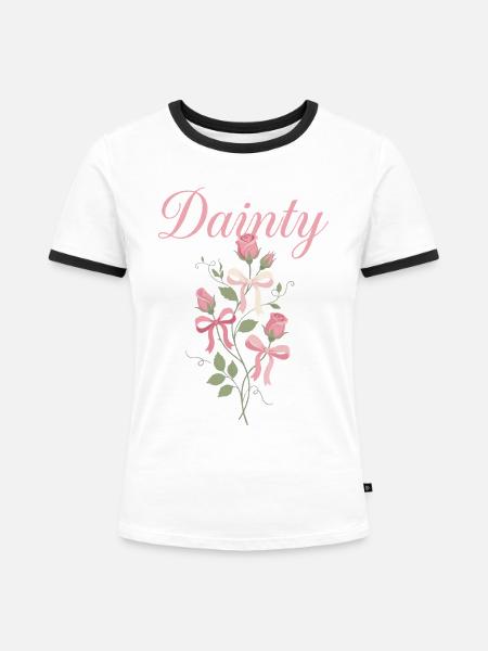 Dainty Rose Blumenstrauß - Frauen Kontrast-T-Shirt - Weiß/Schwarz