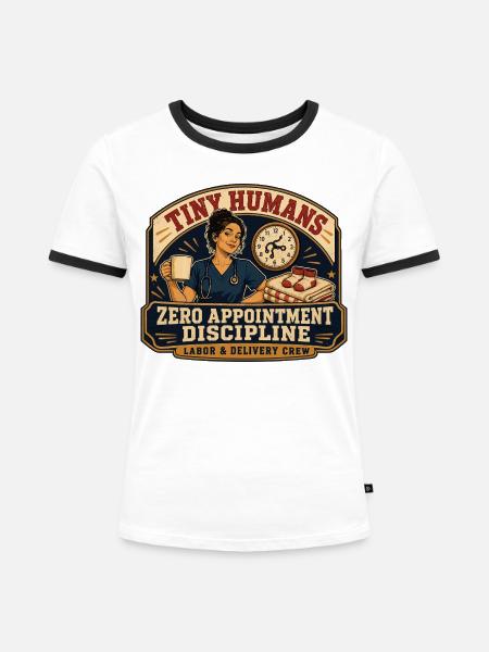Kleine Menschen Null Termindisziplin - Frauen Kontrast-T-Shirt - Weiß/Schwarz