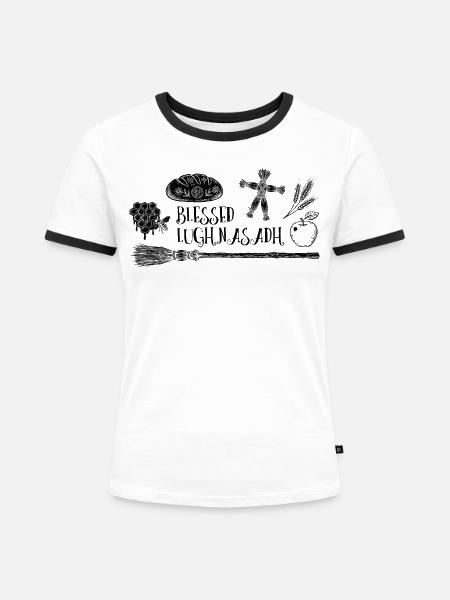 Lughnasadh Lughnasa Lammas Fest - Frauen Kontrast-T-Shirt - Weiß/Schwarz
