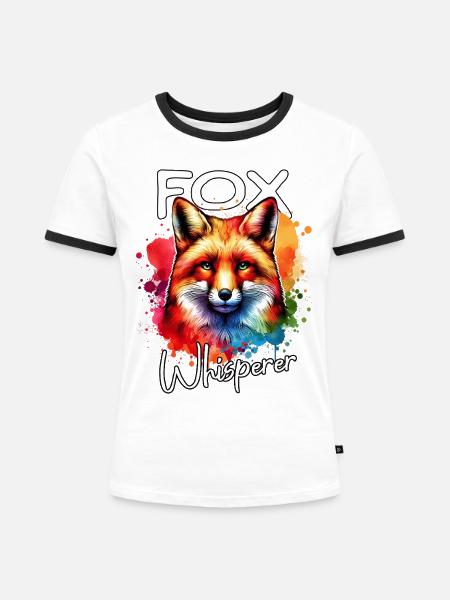 Rotfuchs Fuchs Flüsterer - Frauen Kontrast-T-Shirt - Weiß/Schwarz