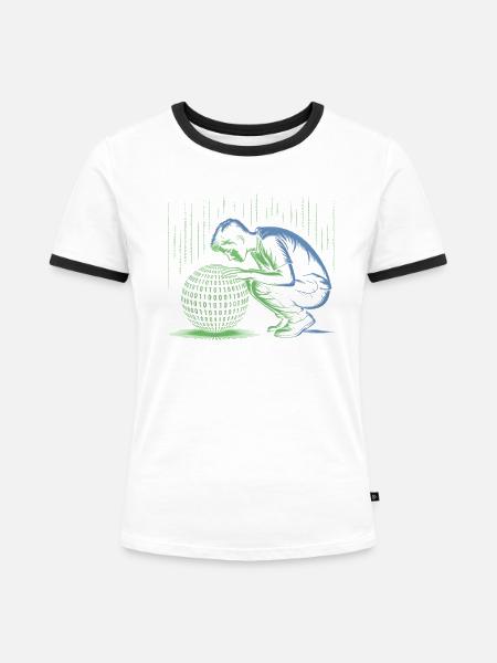 Programmierer – Coding Entwickler & Informatiker - Frauen Kontrast-T-Shirt - Weiß/Schwarz