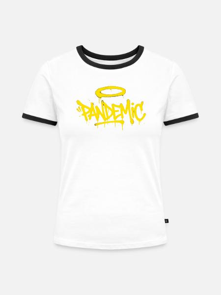 Halo Graffiti Pulse - Frauen Kontrast-T-Shirt - Weiß/Schwarz