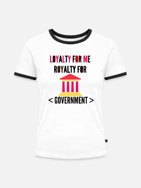 Aussage, politisches Zitat, - Frauen Kontrast-T-Shirt - Weiß/Schwarz