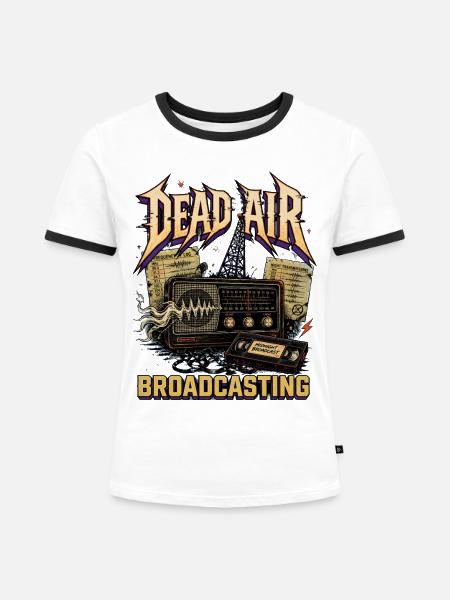 Dead Air Broadcast Retro Radio - Frauen Kontrast-T-Shirt - Weiß/Schwarz