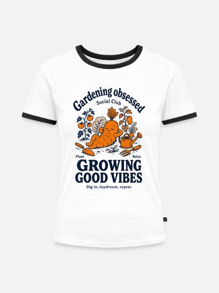 Urbaner Gärtnerbau - Frauen Kontrast-T-Shirt - Weiß/Schwarz