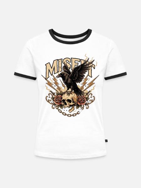 Außenseiter - Frauen Kontrast-T-Shirt - Weiß/Schwarz
