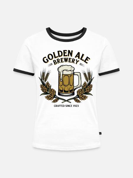 Golden Ale - Frauen Kontrast-T-Shirt - Weiß/Schwarz