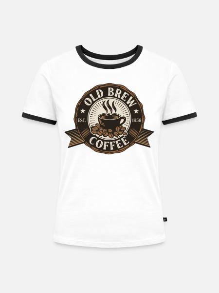 Old Brew Coffee - Frauen Kontrast-T-Shirt - Weiß/Schwarz