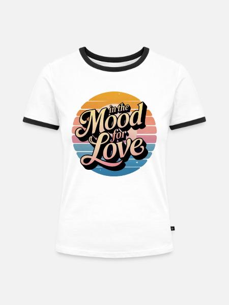 Stimmung für Liebe - Frauen Kontrast-T-Shirt - Weiß/Schwarz