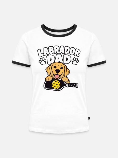 Pickleball Platz Leidenschaft Trendsport - Frauen Kontrast-T-Shirt - Weiß/Schwarz