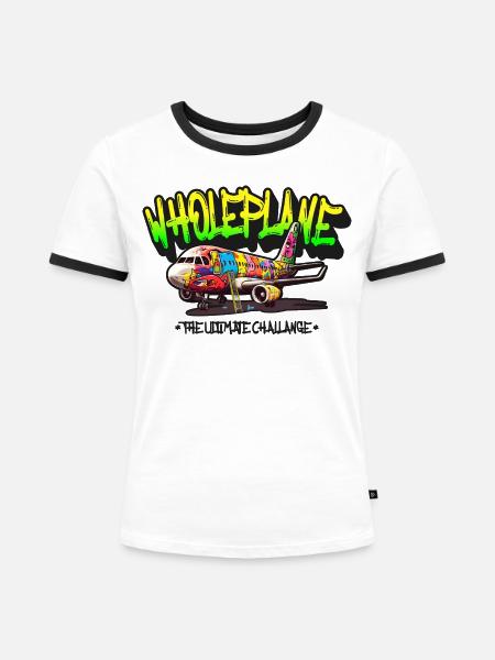 Wholeplane Graffiti Style - Frauen Kontrast-T-Shirt - Weiß/Schwarz