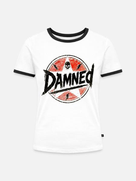 VERDAMMT — Punk Skull - Frauen Kontrast-T-Shirt - Weiß/Schwarz