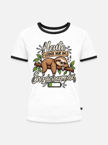 Heute leider im Energiesparmodus - Frauen Kontrast-T-Shirt - Weiß/Schwarz