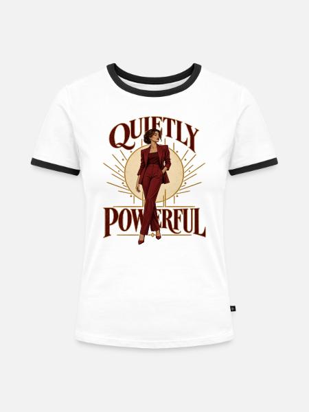 Stille Macht - Frauen Kontrast-T-Shirt - Weiß/Schwarz