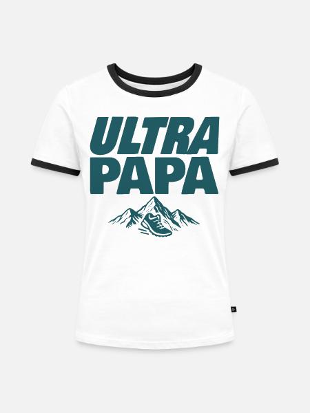 Ultra Papa Trail - Frauen Kontrast-T-Shirt - Weiß/Schwarz