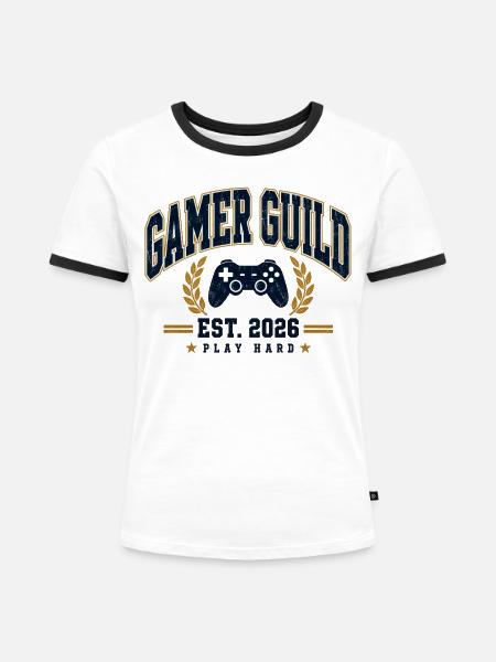 Gaming Club - Frauen Kontrast-T-Shirt - Weiß/Schwarz