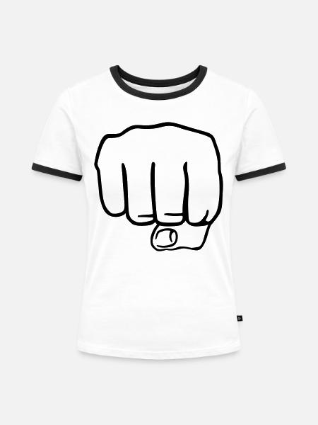 Faust - Frauen Kontrast-T-Shirt - Weiß/Schwarz