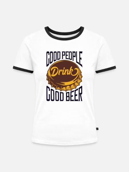 Junggesellenabschied - Frauen Kontrast-T-Shirt - Weiß/Schwarz