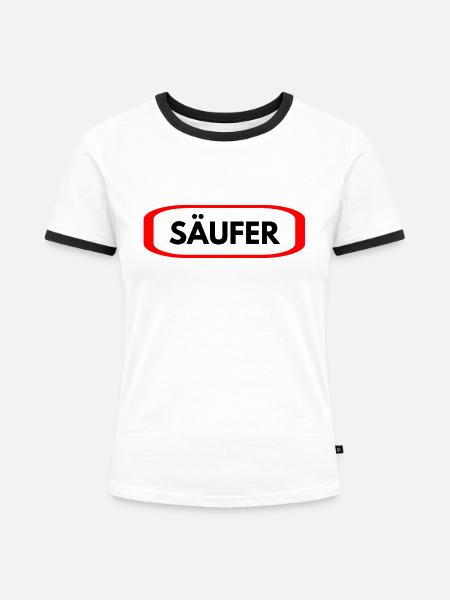 Säufer - Frauen Kontrast-T-Shirt - Weiß/Schwarz