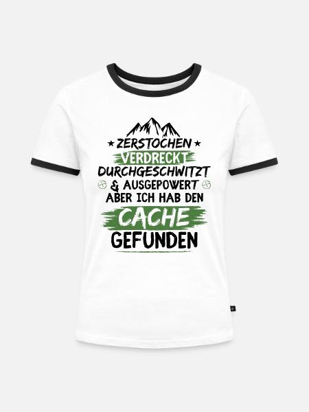 Zerstochen verdreckt durchgeschwitzt - Frauen Kontrast-T-Shirt - Weiß/Schwarz