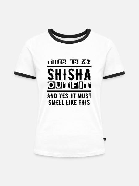 Shisha - Frauen Kontrast-T-Shirt - Weiß/Schwarz