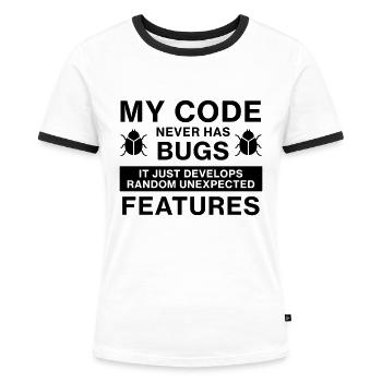 Programmierer Coder Coding - Frauen Kontrast-T-Shirt - Weiß/Schwarz - Vorne - Selfina (174cm)