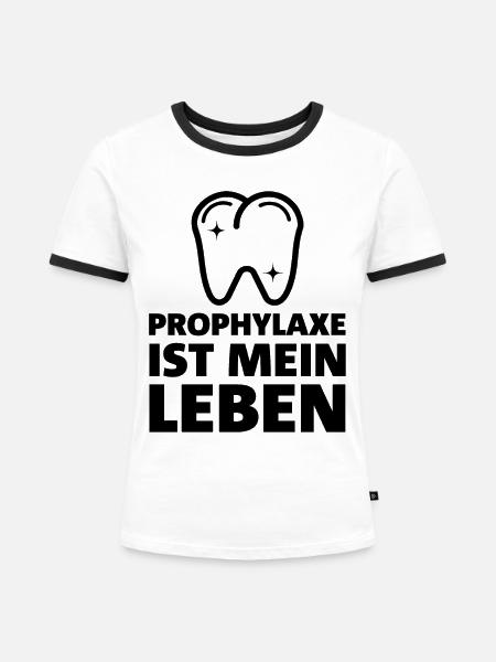 Zahnarzt Zahnärztin - Frauen Kontrast-T-Shirt - Weiß/Schwarz