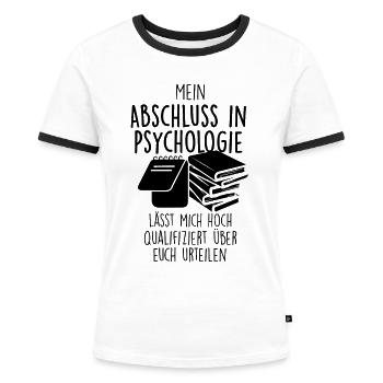 Psychologie Student - Frauen Kontrast-T-Shirt - Weiß/Schwarz - Vorne - Selfina (174cm)