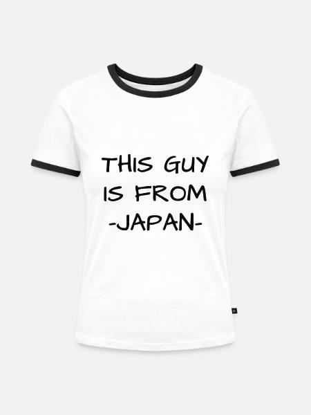 Japaner - Frauen Kontrast-T-Shirt - Weiß/Schwarz