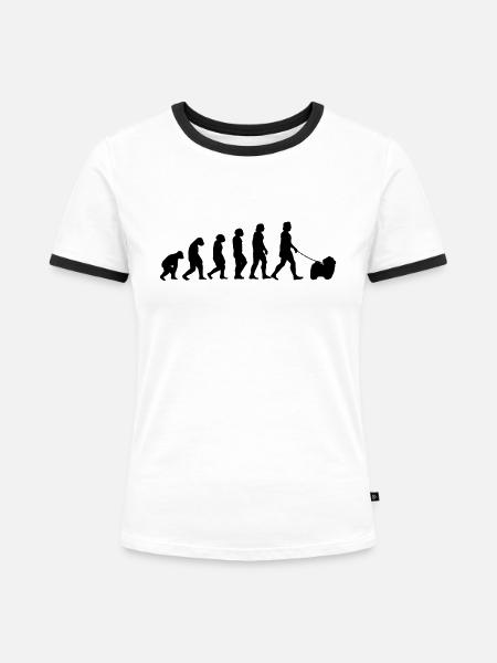 Havaneser Evolution Haushund Geschenk - Frauen Kontrast-T-Shirt - Weiß/Schwarz