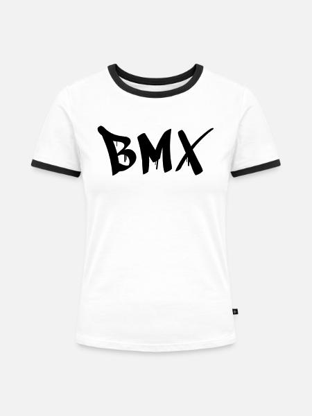 BMX - Frauen Kontrast-T-Shirt - Weiß/Schwarz