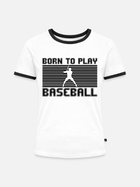 Baseball - Frauen Kontrast-T-Shirt - Weiß/Schwarz