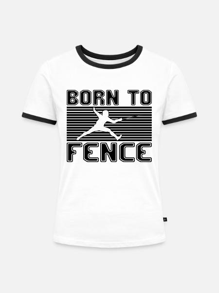Fechten - Frauen Kontrast-T-Shirt - Weiß/Schwarz