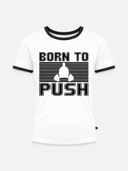 Kraftsport - Frauen Kontrast-T-Shirt - Weiß/Schwarz