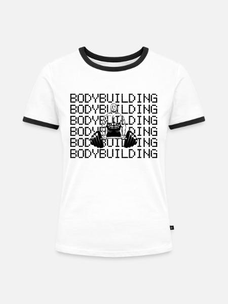 bodybuilding - Frauen Kontrast-T-Shirt - Weiß/Schwarz