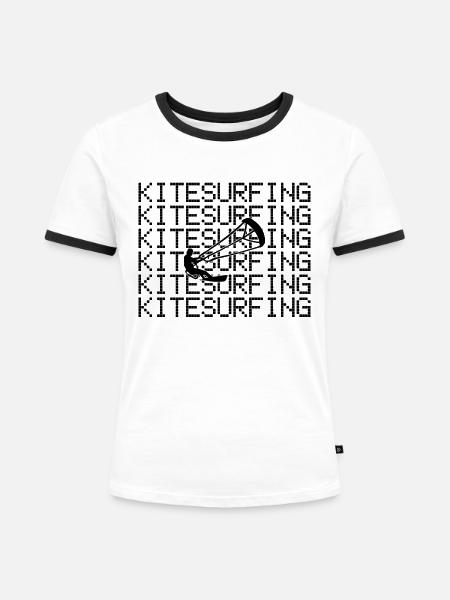 kitesurfing - Frauen Kontrast-T-Shirt - Weiß/Schwarz