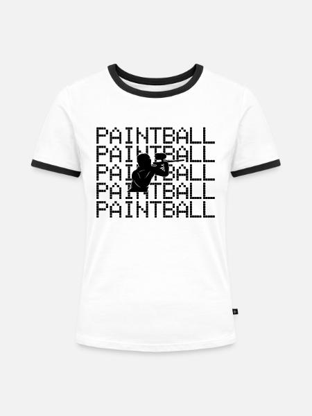 Paintball - Frauen Kontrast-T-Shirt - Weiß/Schwarz