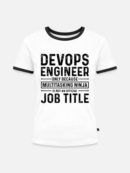 Sys-Admin Entwickler Devops-Ingenieur - Frauen Kontrast-T-Shirt - Weiß/Schwarz