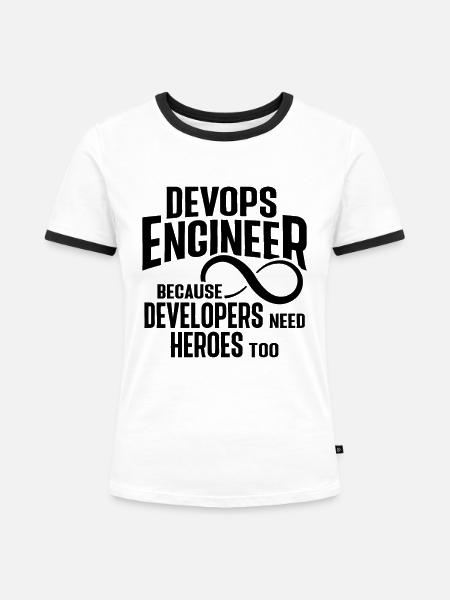 Sys-Admin Entwickler Devops-Ingenieur - Frauen Kontrast-T-Shirt - Weiß/Schwarz